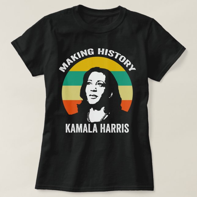 Camiseta Kamala Harris haciendo historia (Diseño del anverso)