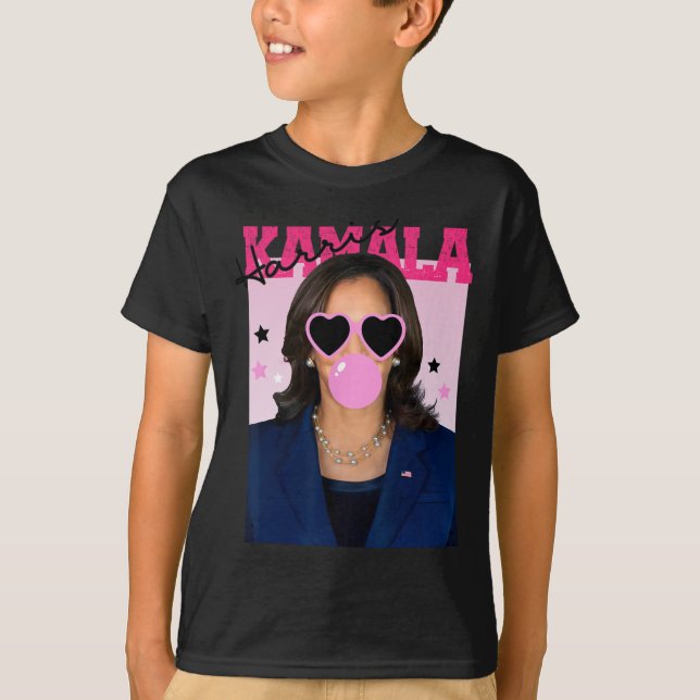 Camiseta Kamala Harris lustrando Goma de burbuja Sungles ro (Anverso)