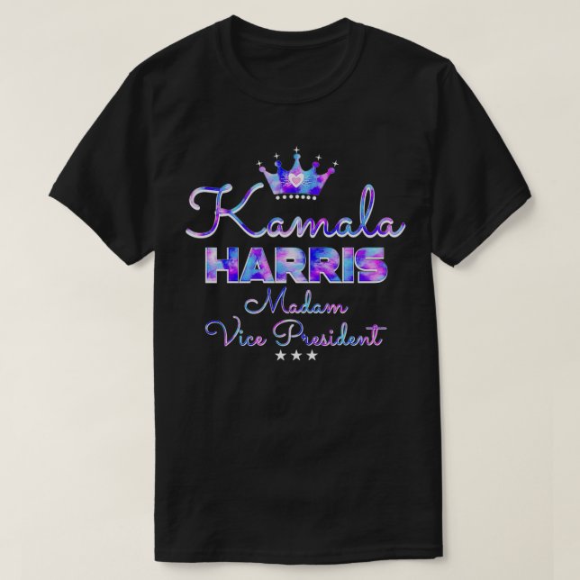 Camiseta Kamala Harris Madam VicePresident  Tie dye Decor P (Diseño del anverso)