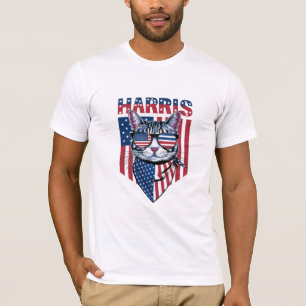 Camiseta Kamala Harris para Presidente 2024 Gato Divertido 