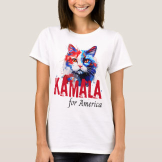 Camiseta Kamala Harris Patriotic Cat T-Shirt