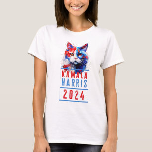 Camiseta Kamala Harris Patriotic Cat T-Shirt
