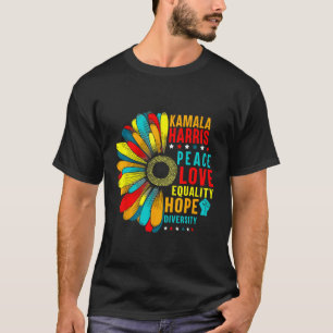 Camiseta Kamala Harris Peace Love Equality Hope Diversity