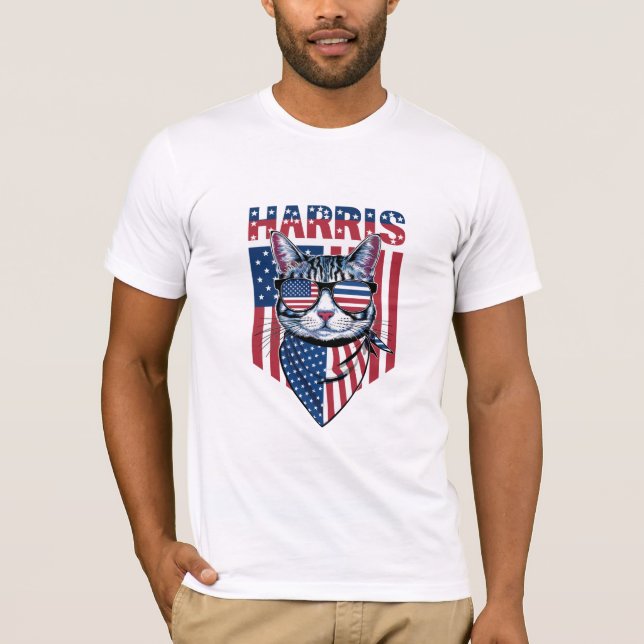 Camiseta Kamala Harris por el gato gracioso del presidente  (Anverso)