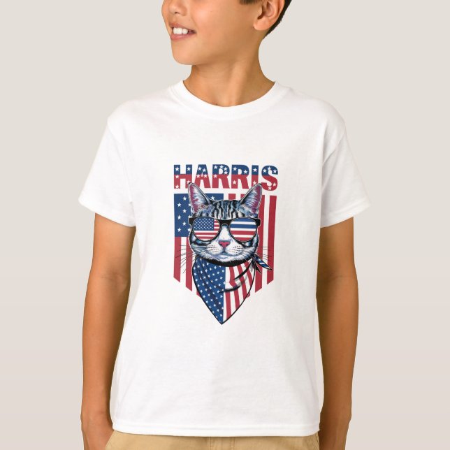 Camiseta Kamala Harris por el gato gracioso del presidente  (Anverso)