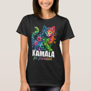 Camiseta Kamala Harris Por El Presidente Cute Cat Floral Fe