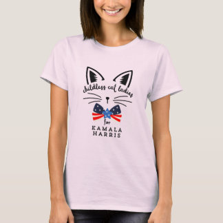 Camiseta Kamala Harris Presidenta sin hijos y con gato 2024