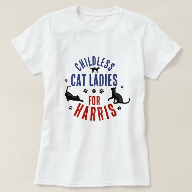 Camiseta Kamala Harris Presidente 2024 Gato femenino (Diseño del anverso)