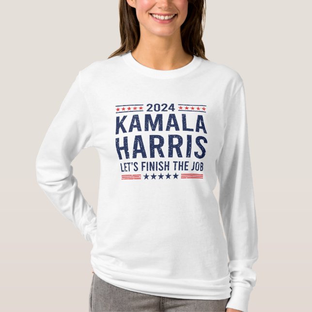 Camiseta kamala harris terminemos el trabajo kamala preside (Anverso)