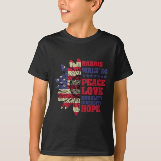 Camiseta Kamala Harris Tim Walz 2024 Peace Lgbt Harris Walz (Anverso)