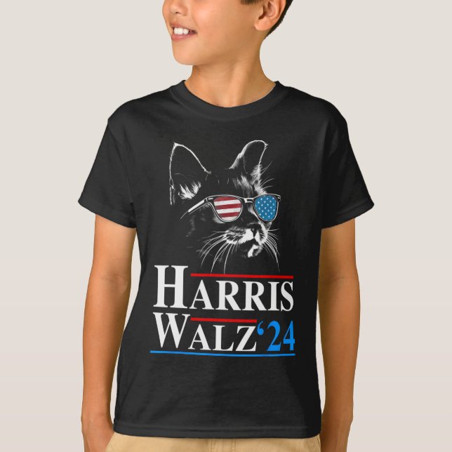 Camiseta Kamala Harris W 2024 Harris Waltz Vp President Cat (Anverso)