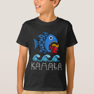 Camiseta Kamala por Trump Ola Azul Gran Pescado Coma Pequeñ