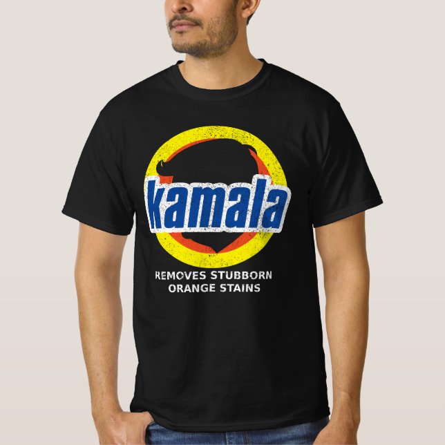 Camiseta Kamala retira a Naranja testaruda Stains (Anverso)