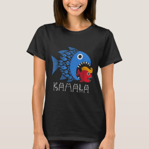 Camiseta Kamala Sobre Trump Ola Azul Pez Grande Se Come Pez