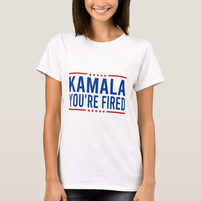 Camiseta Kamala te despiden en 2024. Divertido Donald Trump (Anverso)