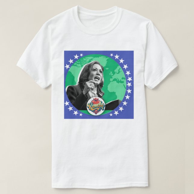 Camiseta "Kamala: Una voz de liderazgo global" (Diseño del anverso)