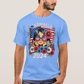 Camiseta Kamala Vintage Floral Feminine First Femenine