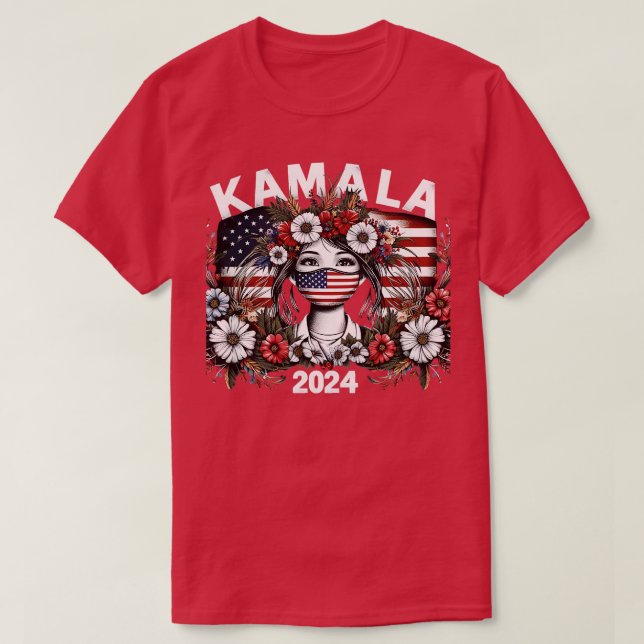 Camiseta Kamala Vintage Floral Primera Mujer 2 (Diseño del anverso)