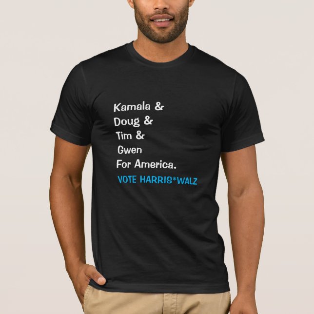 Camiseta Kamala y Doug y Tim y Gwen por América (Anverso)