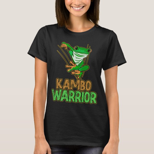 Camiseta Kambo Warrior Frog Ceremony Medicina a base de hie (Anverso)