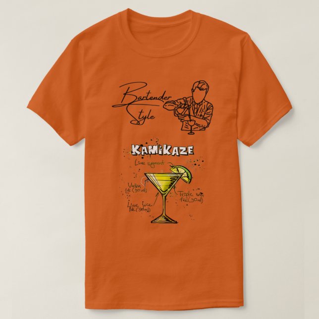 Camiseta Kamikaze estilo Bartender (Diseño del anverso)