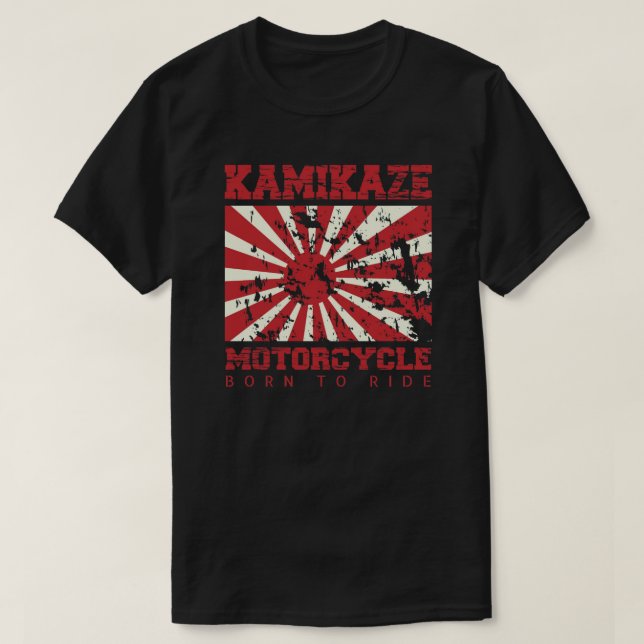 Camiseta Kamikaze | Sol emergente | Japón | Oscura (Diseño del anverso)