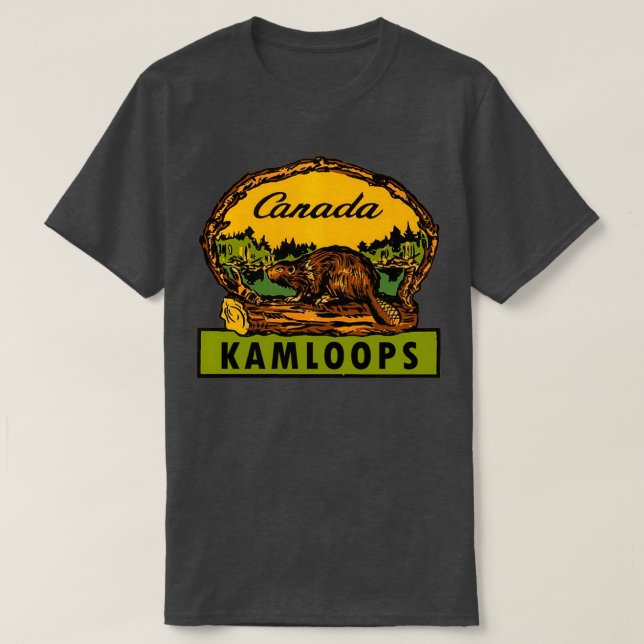 Camiseta Kamloops BC Canada Vintage Travel (Diseño del anverso)