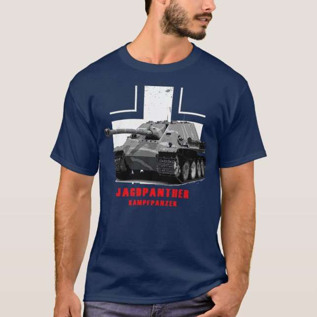 Camiseta Kampfpanzer Jagdpanther Tanque militar WW2 (Anverso)