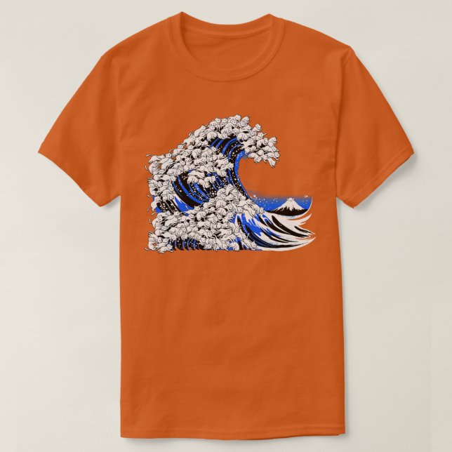 Camiseta Kanagawa Cat Wave Black (Diseño del anverso)