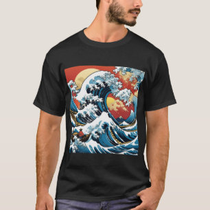 Camiseta Kanagawa japonés La gran ola