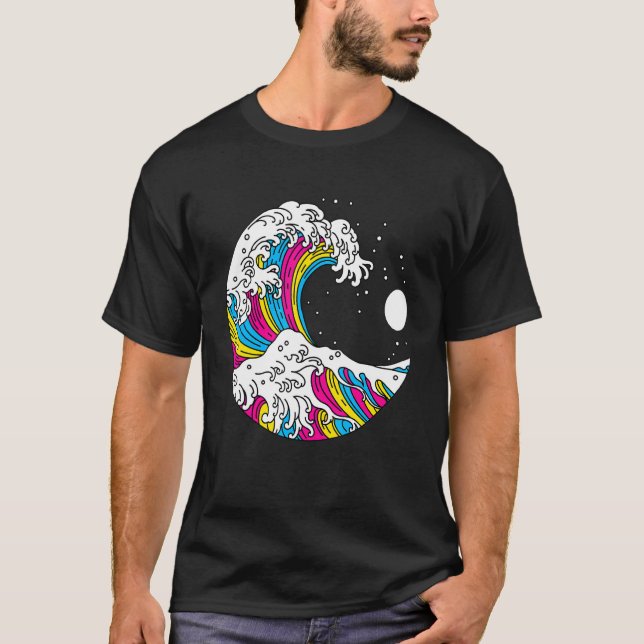 Camiseta Kanagawa Japonés La Gran Ola De Pansexual Lgbt (Anverso)