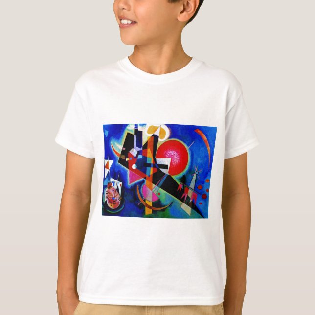 Camiseta Kandinsky con pintura abstracta azul (Anverso)