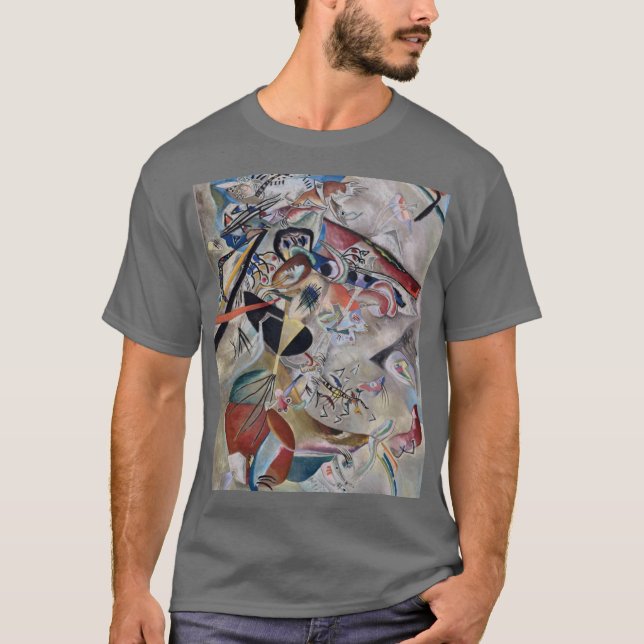 Camiseta Kandinsky En Gris Abstracto Artístico Gris Oscuro (Anverso)