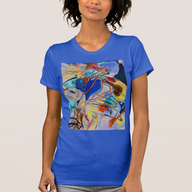 Camiseta Kandinsky Moderno Resumen Pintura Art Royal Blue (Anverso)