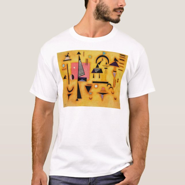 Camiseta Kandinsky Resumen Formas Geométricas Rosa Decisiva (Anverso)