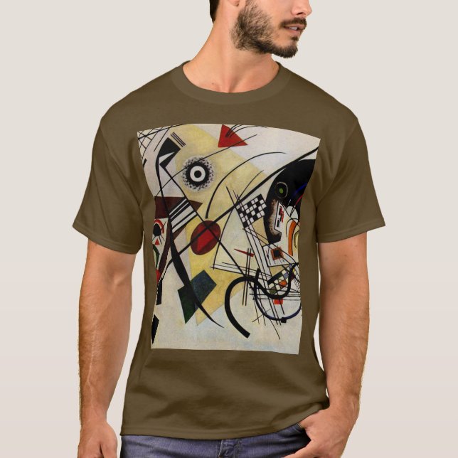 Camiseta Kandinsky Transversal Línea Ininterrumpida Marrón (Anverso)