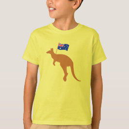 Camiseta kángaro australia bandera amarillas niños