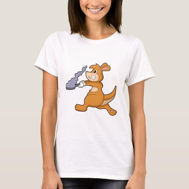 Camiseta Kangaroo as Cook with Pan (Anverso)