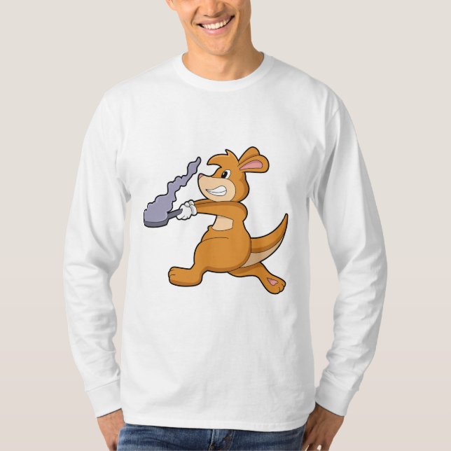 Camiseta Kangaroo as Cook with Pan (Anverso)