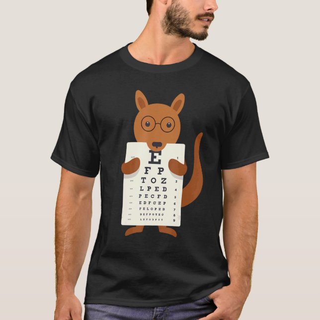 Camiseta Kangaroo Eye Chart Snellen Chart (Anverso)