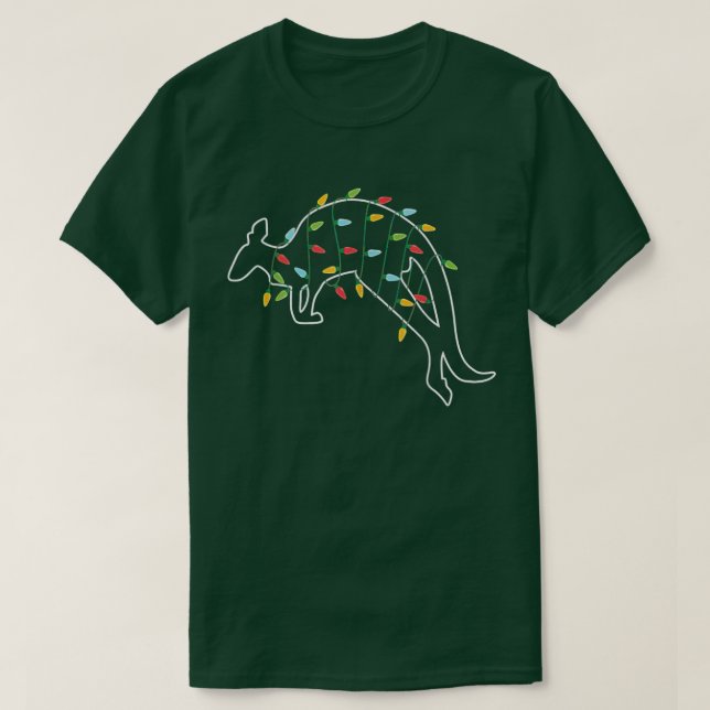Camiseta Kangaroo Lover Christmas Tree Light Pajama Xmas Gi (Diseño del anverso)
