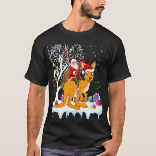 Camiseta Kangaroo Lover Xmas Regalo Santa Riding Kangaroo C