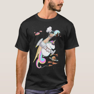 Camiseta Kangaroo Riding Unicorn Food Pizza Fiesta espacial