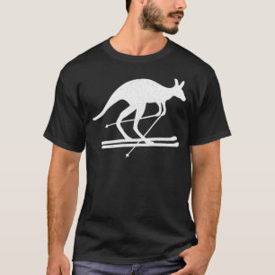 Camiseta Kangaroo Skip Fun Winter Sports Australia Travel
