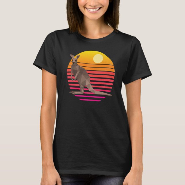 Camiseta Kangaroo Sunset Australia Kangaroos Retro Premium (Anverso)