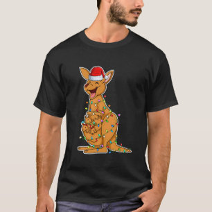 Camiseta Kangaroo Usando Santa Hat Xmas Kangaroo Lover Chr