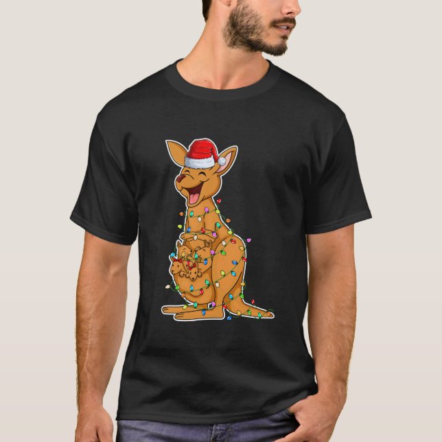 Camiseta Kangaroo Usando Santa Hat Xmas Kangaroo Lover Chr (Anverso)