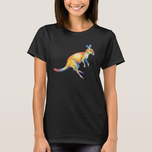 Camiseta Kangaroo Watercolor Graphic Australia Exotic Anima (Anverso)