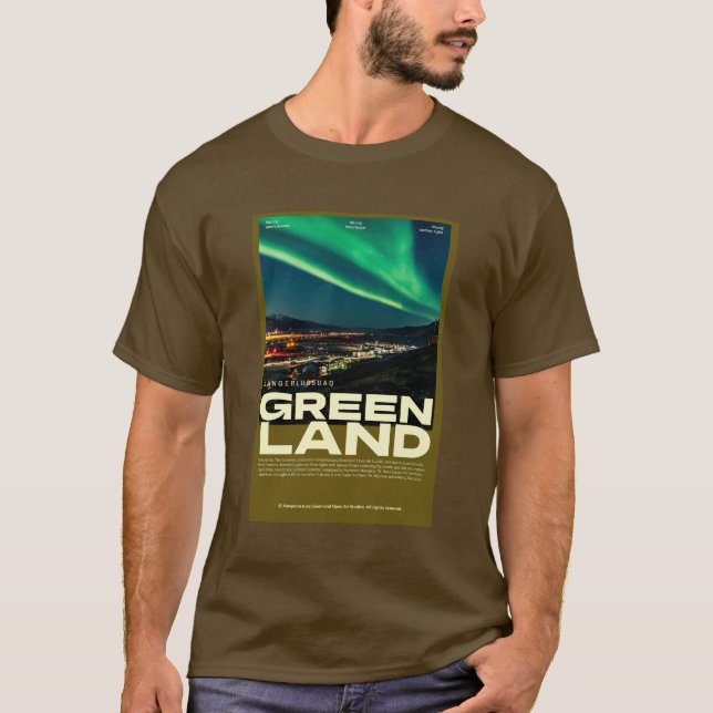 Camiseta Kangerlussuaq Poster de Luz Septentrional de Groen (Anverso)