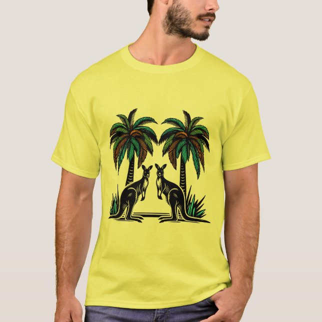 Camiseta Kängurus unter Palmen in Australien (Anverso)